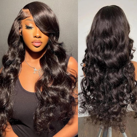 13x4 Lace Front Wigs, Body Wave Human Natural Hairs, 180% Density, Pre Plucked with Baby Hair Natural Hairline, 16inch-30inch