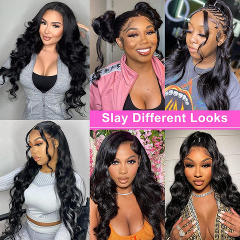 360 Lace Front Wigs, Body Wave Human Natural Hairs, 180% Density, Pre Plucked with Baby Hair Natural Hairline, 16inch-30inch