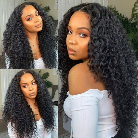 13x6 Lace Front Wigs, Water Wave Human Natural Hairs, 180% Density, Pre Plucked with Baby Hair Natural Hairline, 16inch-30inch