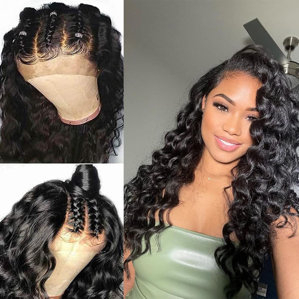 30 inch Deep Wave Lace Front Wigs Pre Plucked Hairline with Baby