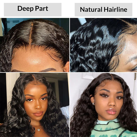5x5 Lace Front Wigs, Loose Deep Wave Human Natural Hairs, 180% Density, Pre Plucked with Baby Hair Natural Hairline, 16inch-30inch
